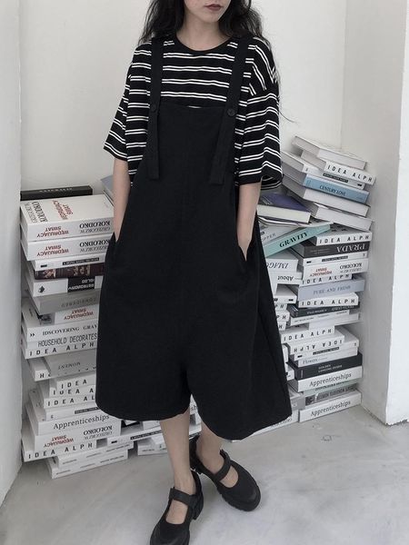 women's shorts ladies strap spring and summer brunet department thin fashion trend leisure loose large size jumpsuit, White;black